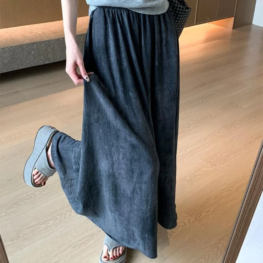 

Summer Tie Dye Straight Pants High Waist Loose Wide Leg Loose Pants Yamamoto Dropping Feeling Women's Ice Silk Trousers Girl