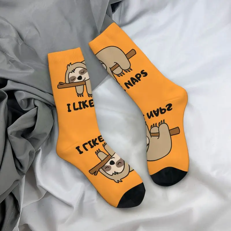 I Like Naps Sloth Dress Calcetines para hombre y mujer, medias cálidas a la moda, medias de animales perezosos, novedad