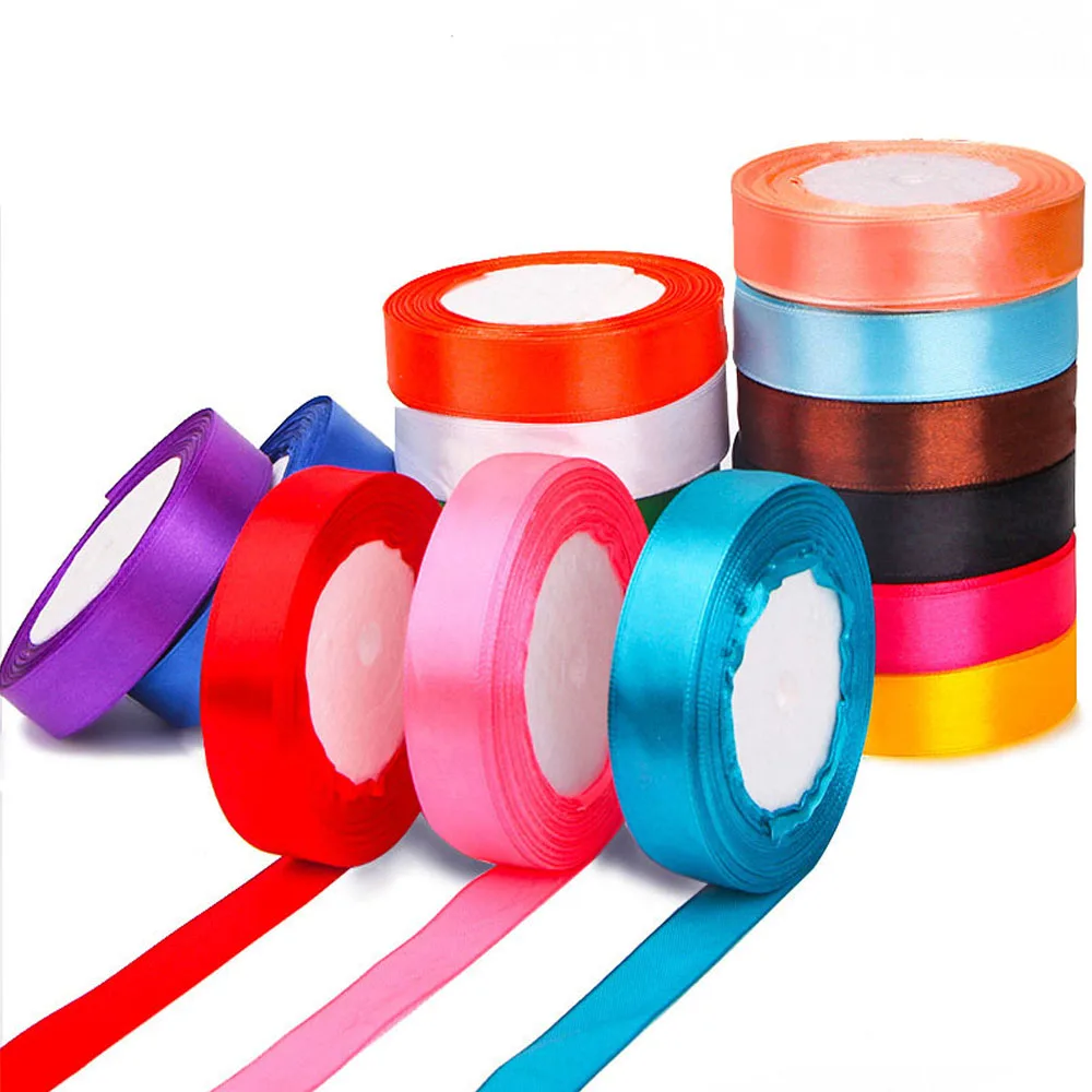 2cm 22meters/Roll Grosgrain Satin Ribbons for Wedding Christmas Party Decoration Handmade DIY Bow Craft Ribbons Card Gift