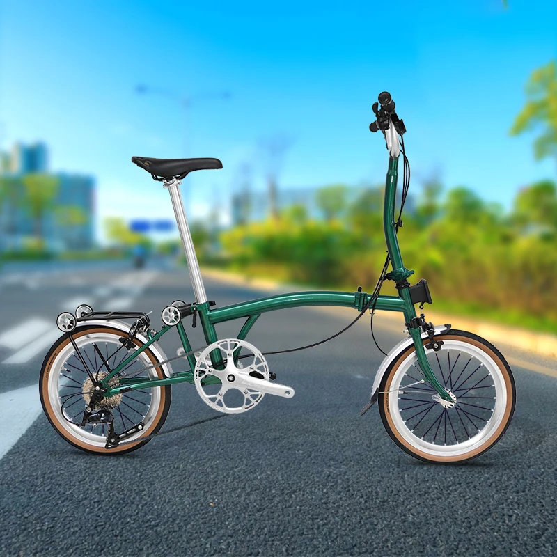 20 Inch Folding Bike Foldable Bicycle Aluminum Alloy 9 Variable Speed Portable Disc Brake Free Installation 10.5kg Bearing Hub