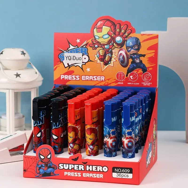 

Marvel Spider-Man Animation Press Eraser Avengers Q Version New Cartoon Creative Exquisite Cute Male and Female Student Eraser