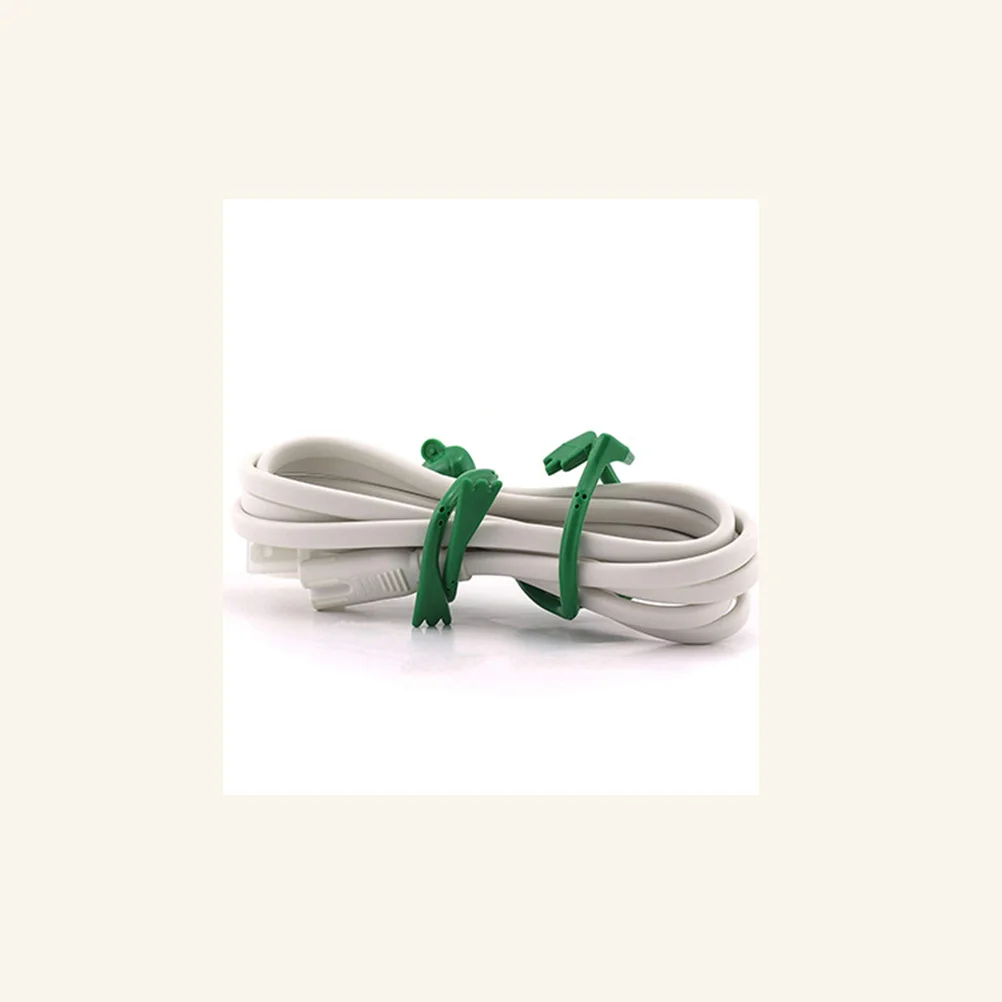 

4 pcs Garden Plant Ties Flexible Plastic Coated Wire Durable For Plants Vines Bonsai Supports Frog Shape Green Garden Tie Bonsai