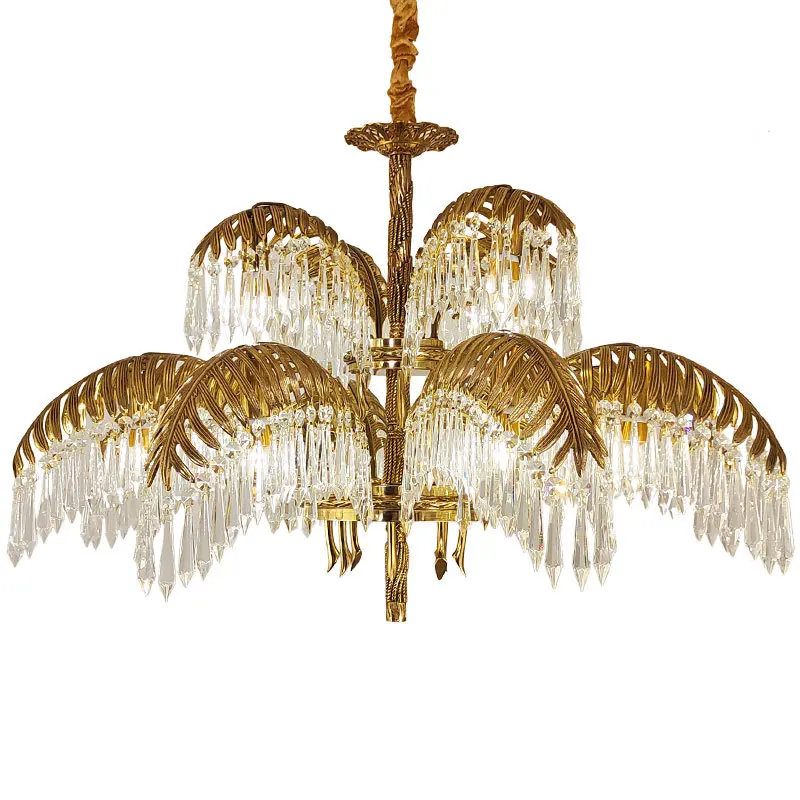 

European style living room bedroom dining room crystal lamp luxury villa duplex creative palace