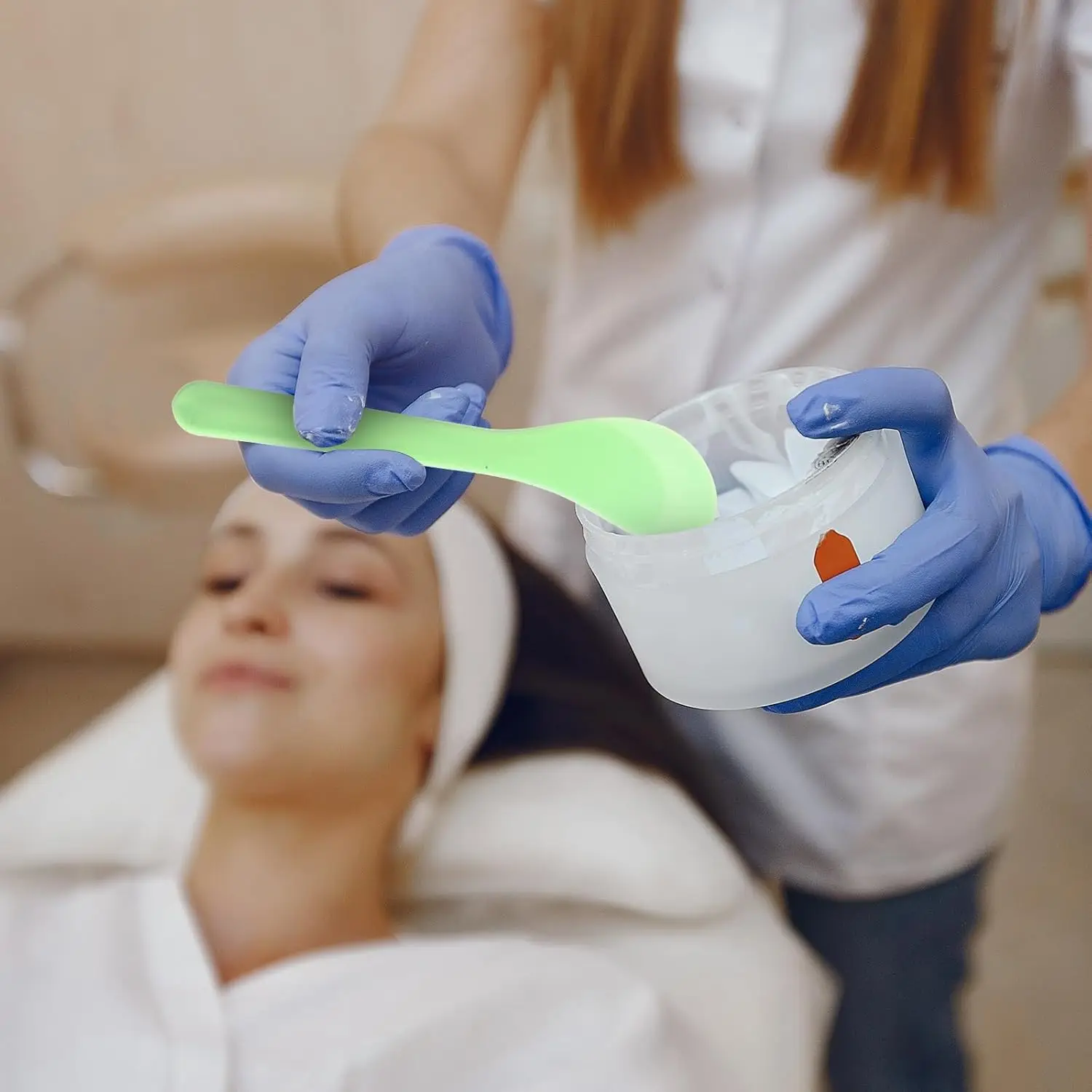 Espátula cosmética desechable, herramientas de maquillaje de plástico, cuchara, máscara, crema Facial, cuchara para bricolaje y muestreo (Color aleatorio), 10 Uds.
