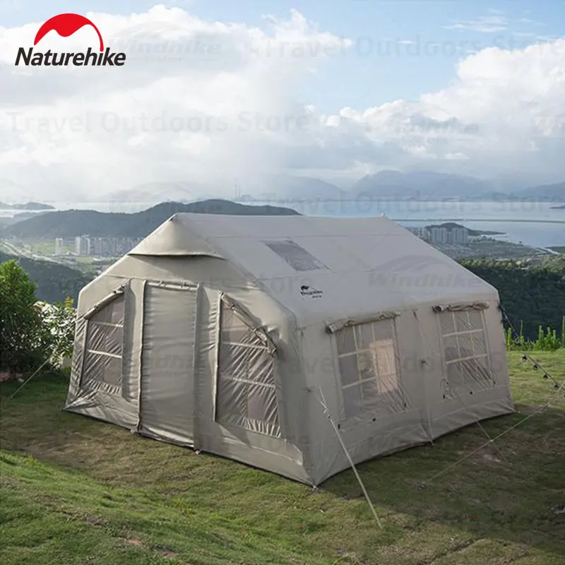 Imagem -06 - Naturehike-inflável Camping Barraca do ar Poliéster 600d Tenda Família de Luxo Alta Configuração 34 Pessoas Grande Espaço 132 Pessoas 2023