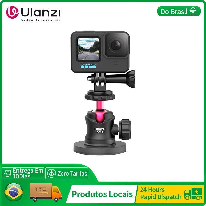 Ulanzi C029 Magnetic Tripod Ball Head Cloud Terrace for Gopro 7 8 9 10 11 12 Smartphone Action Camera Base Mount