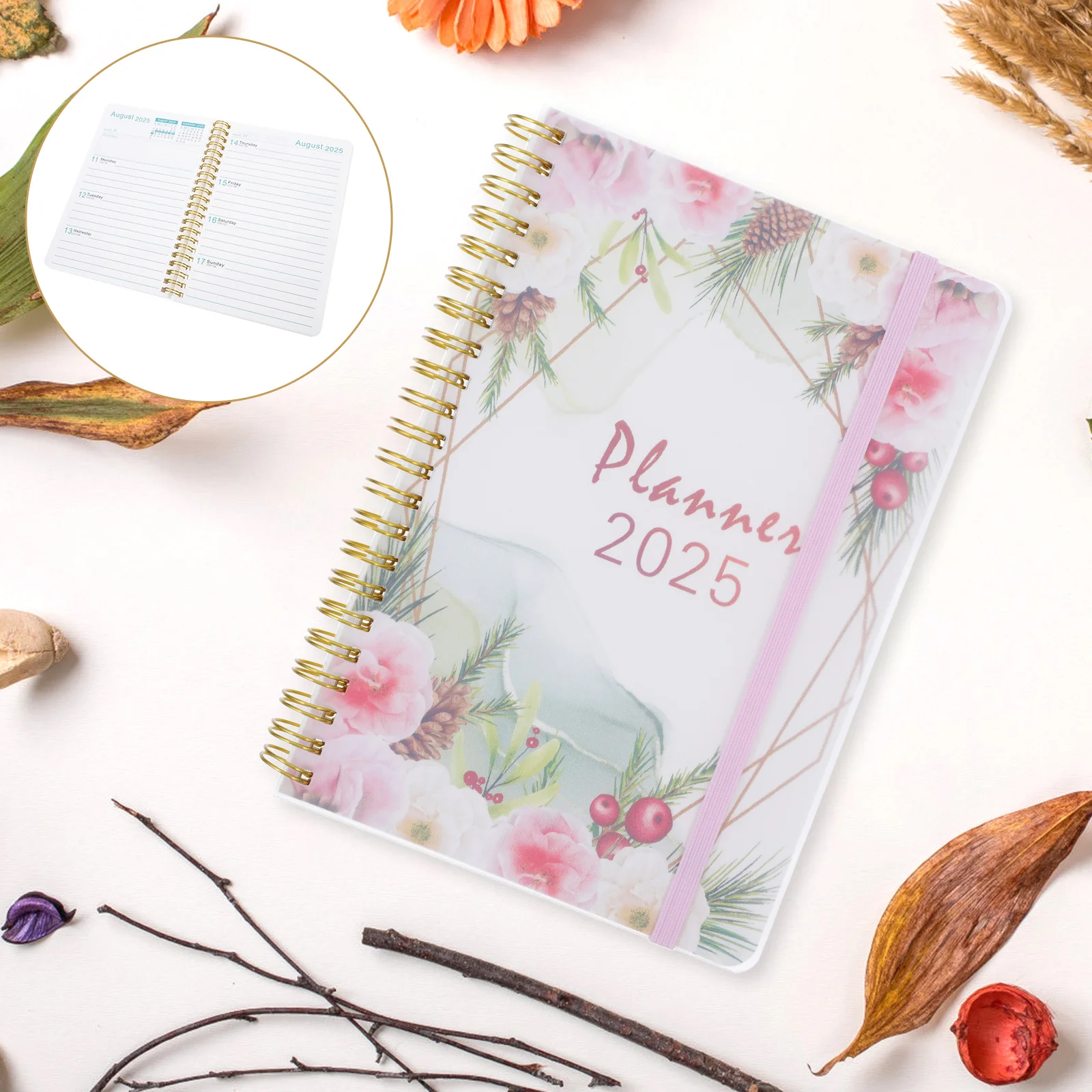 Schedule Book Weekly Calendar Small Planner 2025 Academic Life Middle School A5 Floral Planners Agenda Coil Homeschool