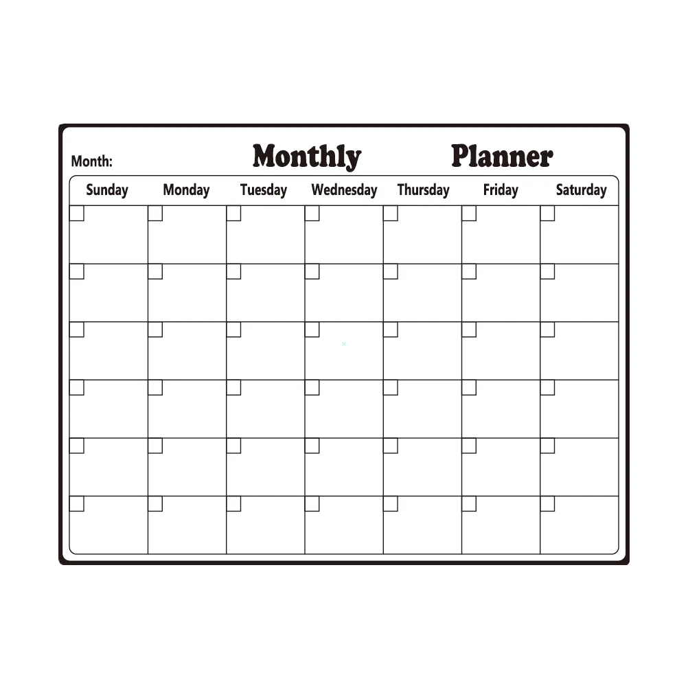 Refrigerator Monthly Schedule Fridge Planner Note Board To-do-list Calendar Environmental Protection Rubber Magnetic Kitchen