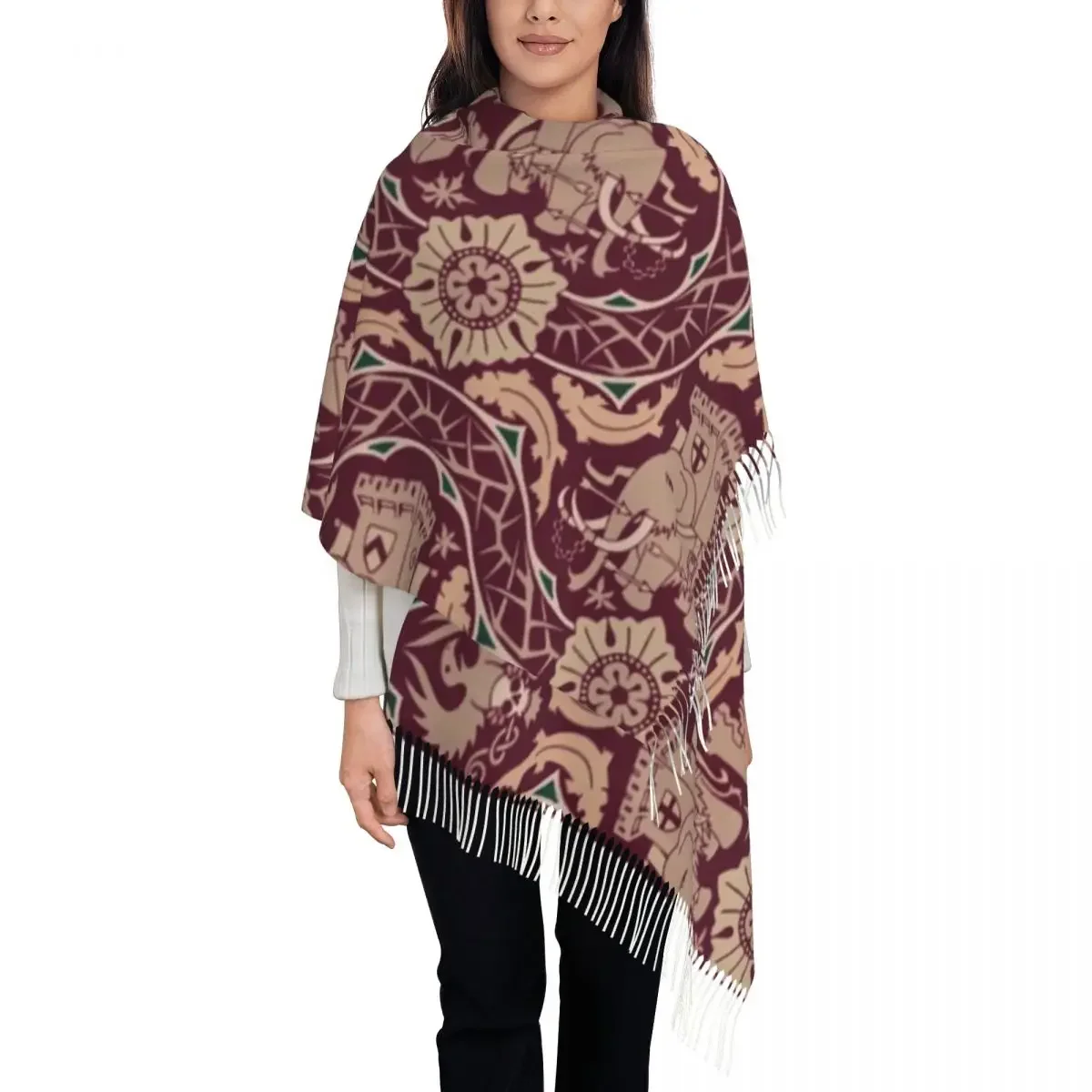 

Battle Mammoths Shawl A Tassel Scarf
