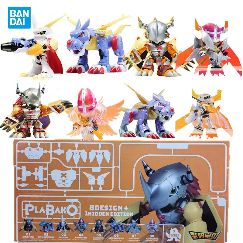 Bandai Gacha cápsula caja ciega Digimon Adventure Greymon Metal Garurumon Omegamon Holy Angemon figura de Anime juguete para coleccionistas
