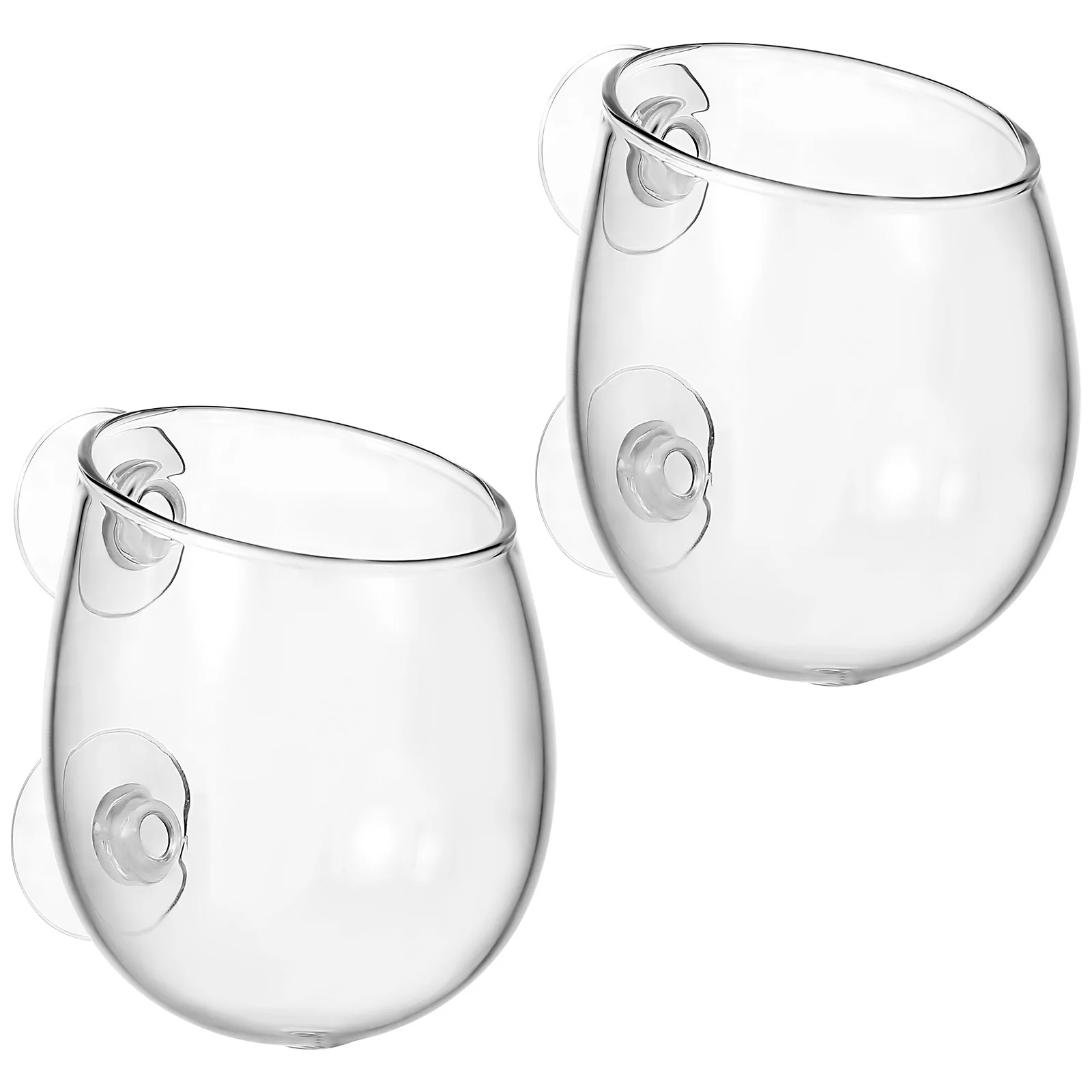 

2Pcs Water Scenery Fish Tank Planter Cups Aquarium Glass Holders Suction Aquatic Plants Pot Clear Decoration Supplies
