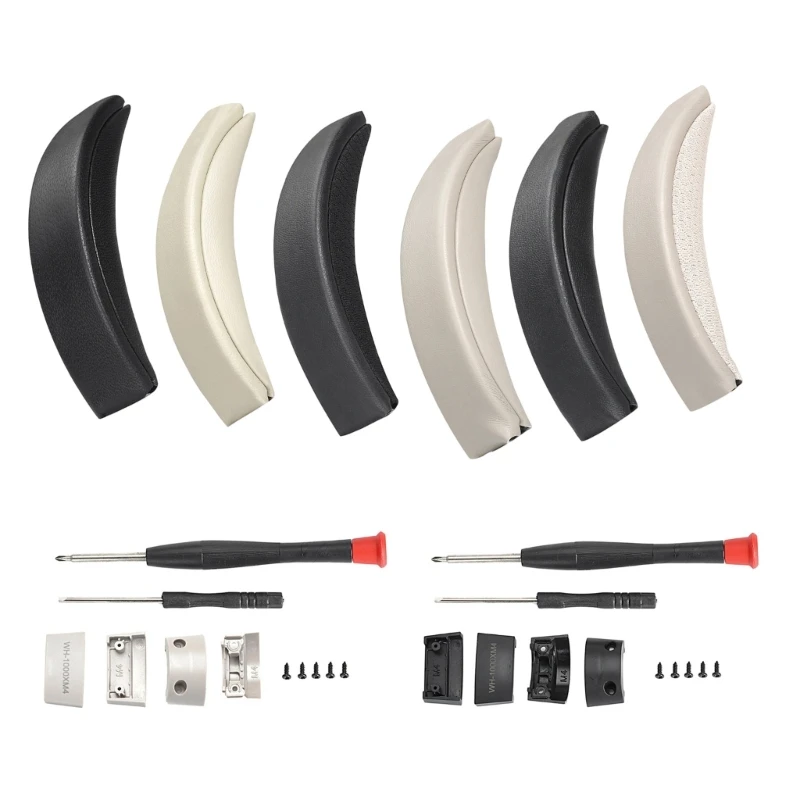 Q6PA Headband Cushion Repair for WH1000XM4 Headphones, Replacement Hinge Shell Part Set with Screws and Hand Tools