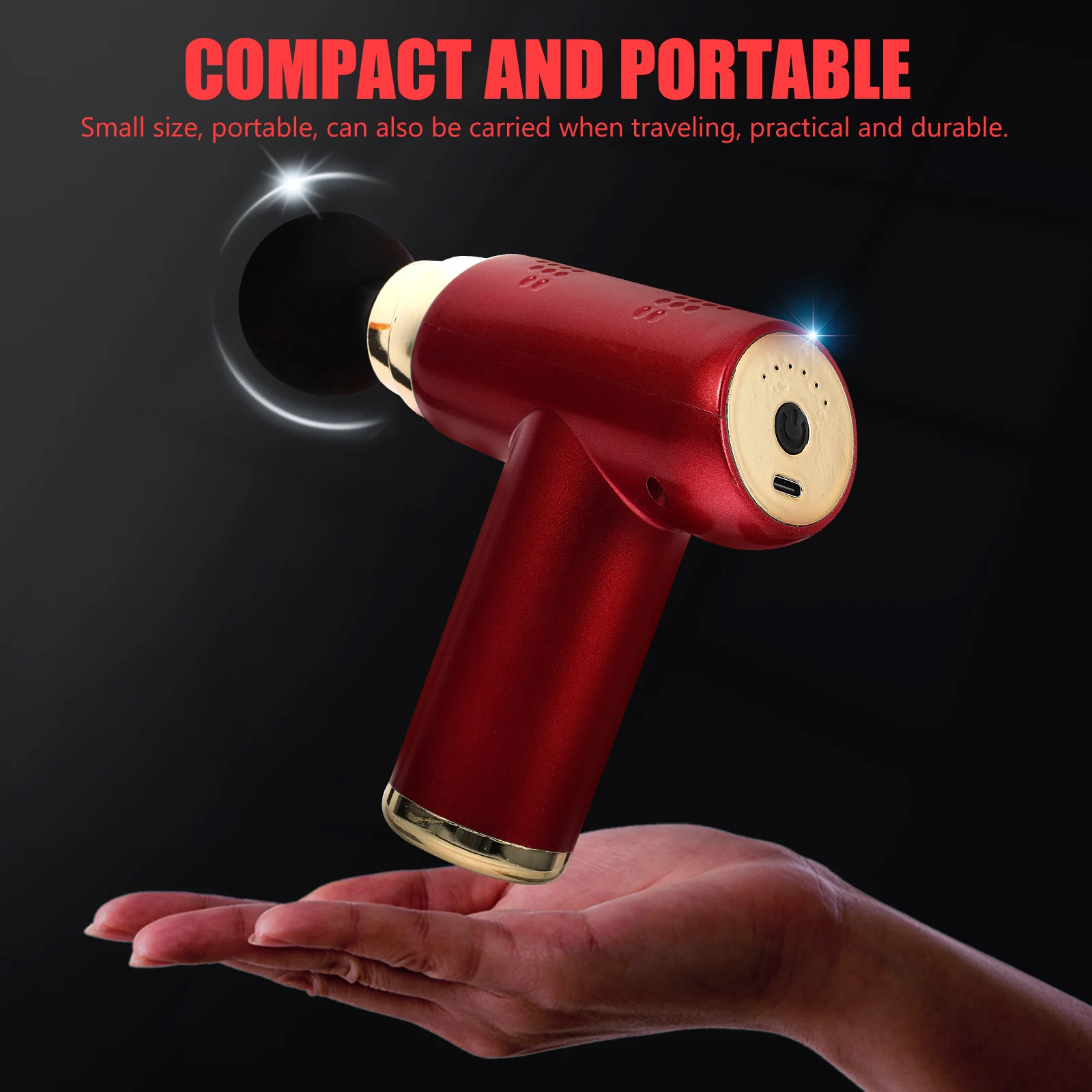 

Mini Muscle Percussion Massager Fascia Gun Red Portable 6 Smooth Surface Practical Massage Heads Body Supply Fitness