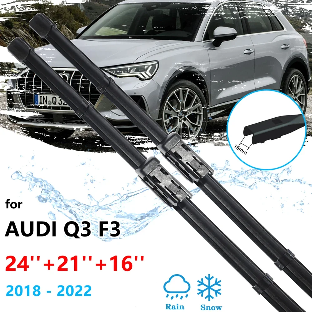 For Audi Q3 F3 MK2 2018 2019 2020 2021 2022 Rubber Strip Refill Front Rear Wiper Blades Kit Windscreen Cleaning Car Accessories