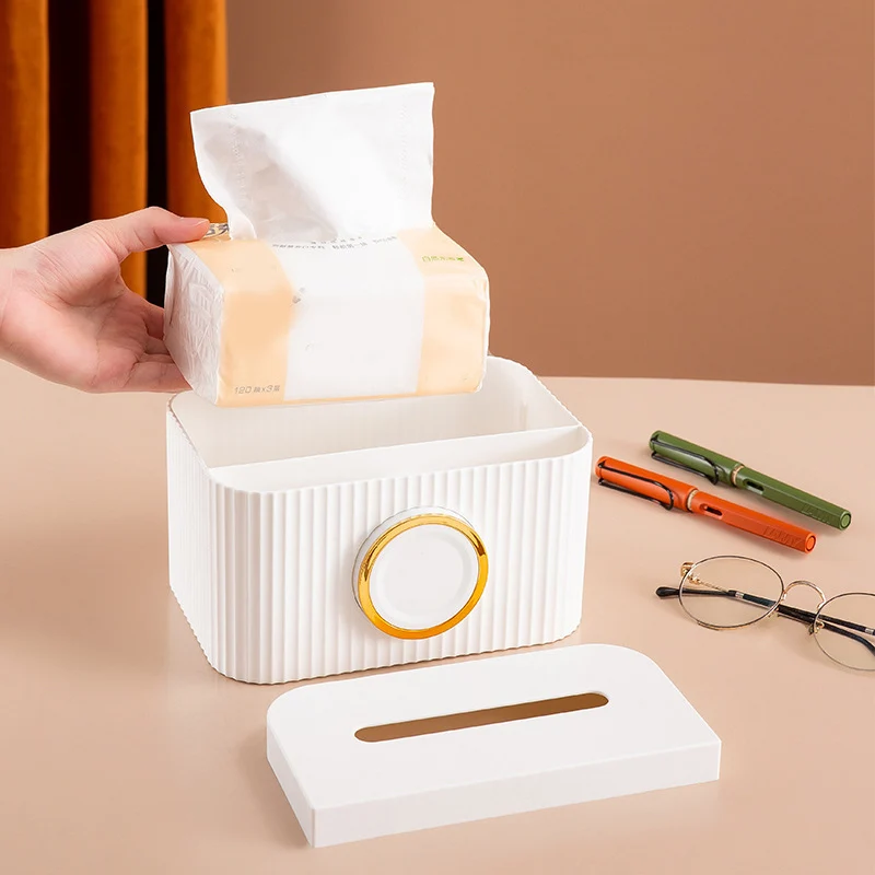 Tissue Box Multifunctional Remote Stationery Organizer for Home Office