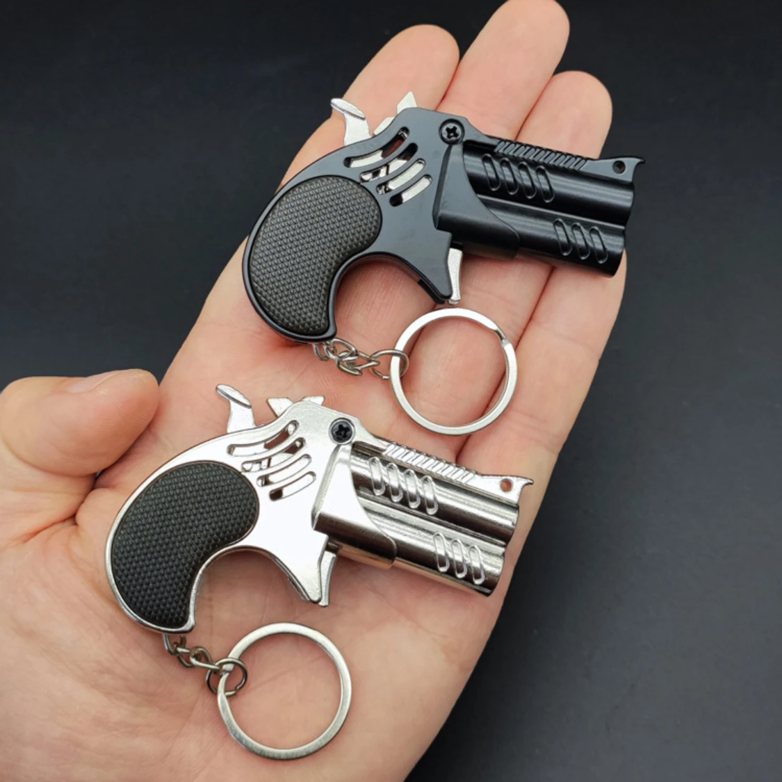 Csnoobs 1:3 Mini Rubber Band Toy Gun Multi Shot Rubber Band Gun Mini Model Decoration Toy Soft Bullet Gun Christmas Gift