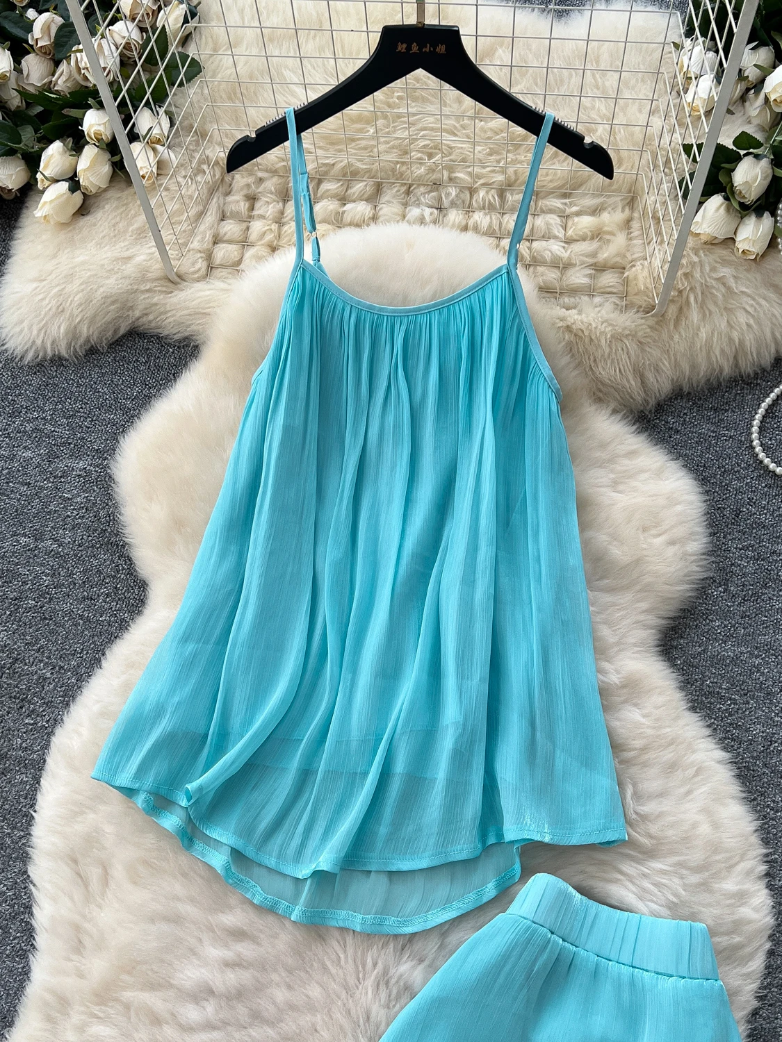 Vaion Wear Donna Estate Lazy Sle Cinturino allentato Top a vita alta Me Gonna in pizzo f Faionable Set in due pezzi ort Sv...