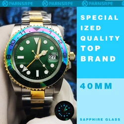 Luxury Fashion 40mm Men's Watch Colorful Ceramic Bezel GMT Automatic Mechanical Clock Mount Sapphire Glass