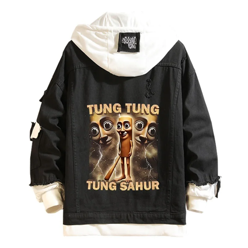 

Аниме Tungtungsahur, абстрактная новая джинсовая куртка, толстовка с капюшоном, унисекс, толстовка для косплея, джинсовая куртка с длинными рукавами, подарок на праздник