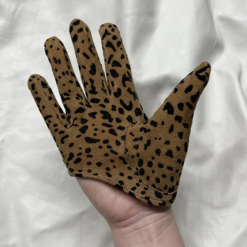 Sunscreen Gloves Women's Single Genuine Leather Half-palm Gloves Real Sheepskin Stage Show Driving gloves No Lining