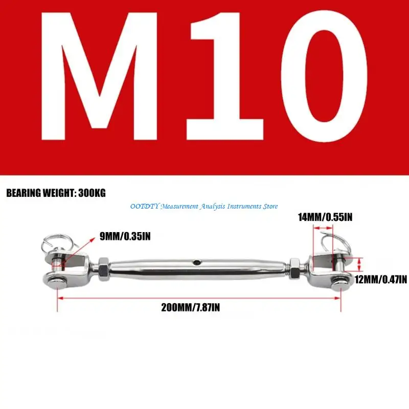 

367D Pack of 2 Precise Adjustable Stainless Steel Turnbuckles for Secure Fastening