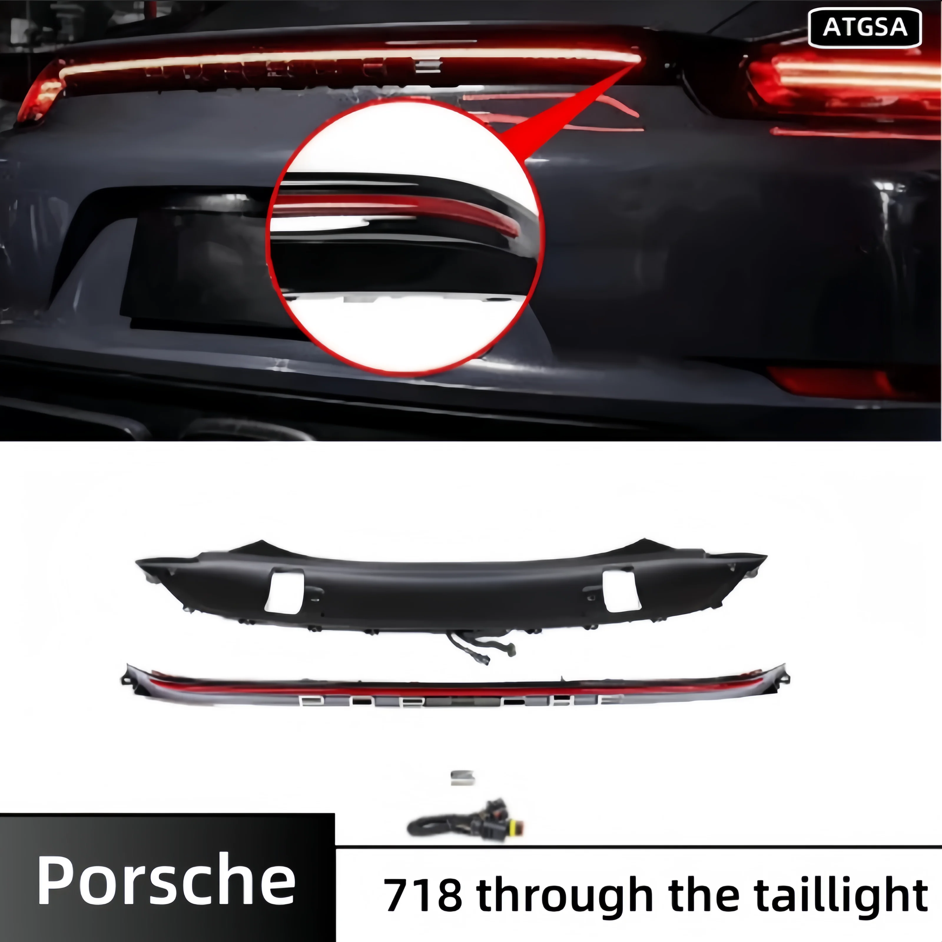 Suitable for Porsche 2016-2023 718 taillight dynamic flow steering and straight-through drive brake light retrofit new models