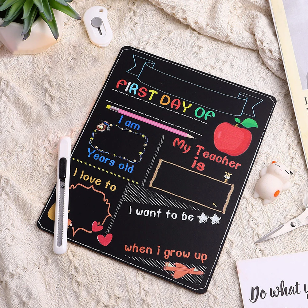 

2Pcs First Day Chalk Board Lightweight Wood Chalkboard School Photo Prop Rustic Classroom Decor Reusable Board