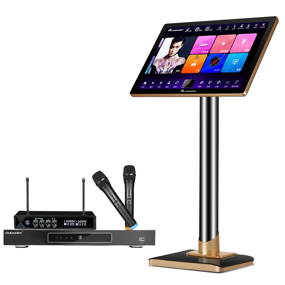 Touch Screen Juke Box V503 Karaoke Machine 21.5 Inch 6T with Wireless  Microphone  Player