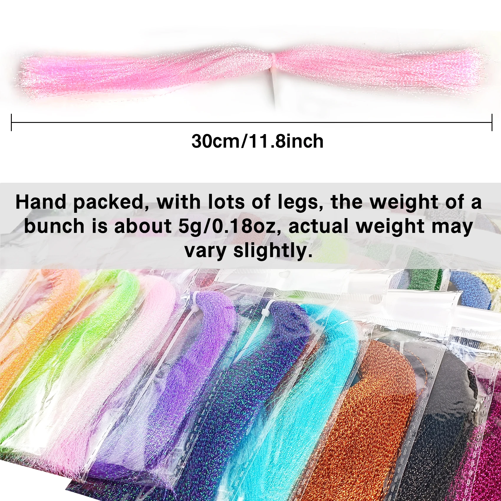 Aventik 10pcs Fly Tying Material PET Crystal Flash Line for Fly Fishing, Durable Lures & Streamers