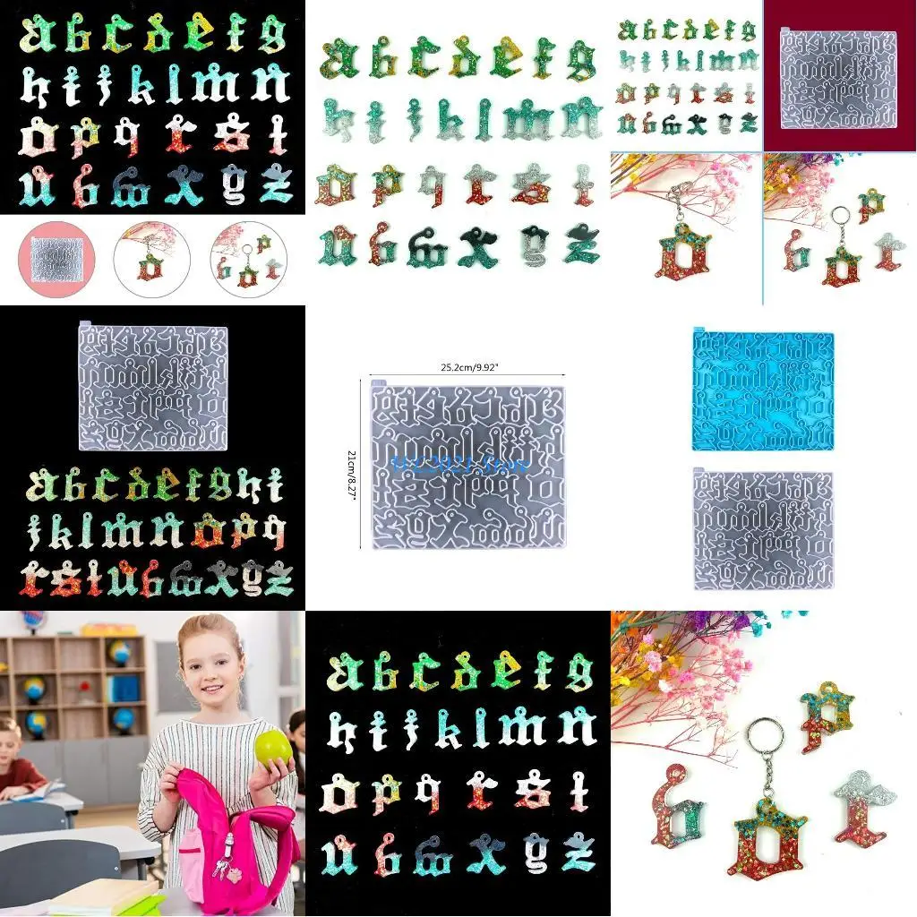 

G5GC Letters DIY Making Supplies Silicone Epoxy Resin Casting Mould for Jewelry Pendant Making Gifts for Friends Resin Mold