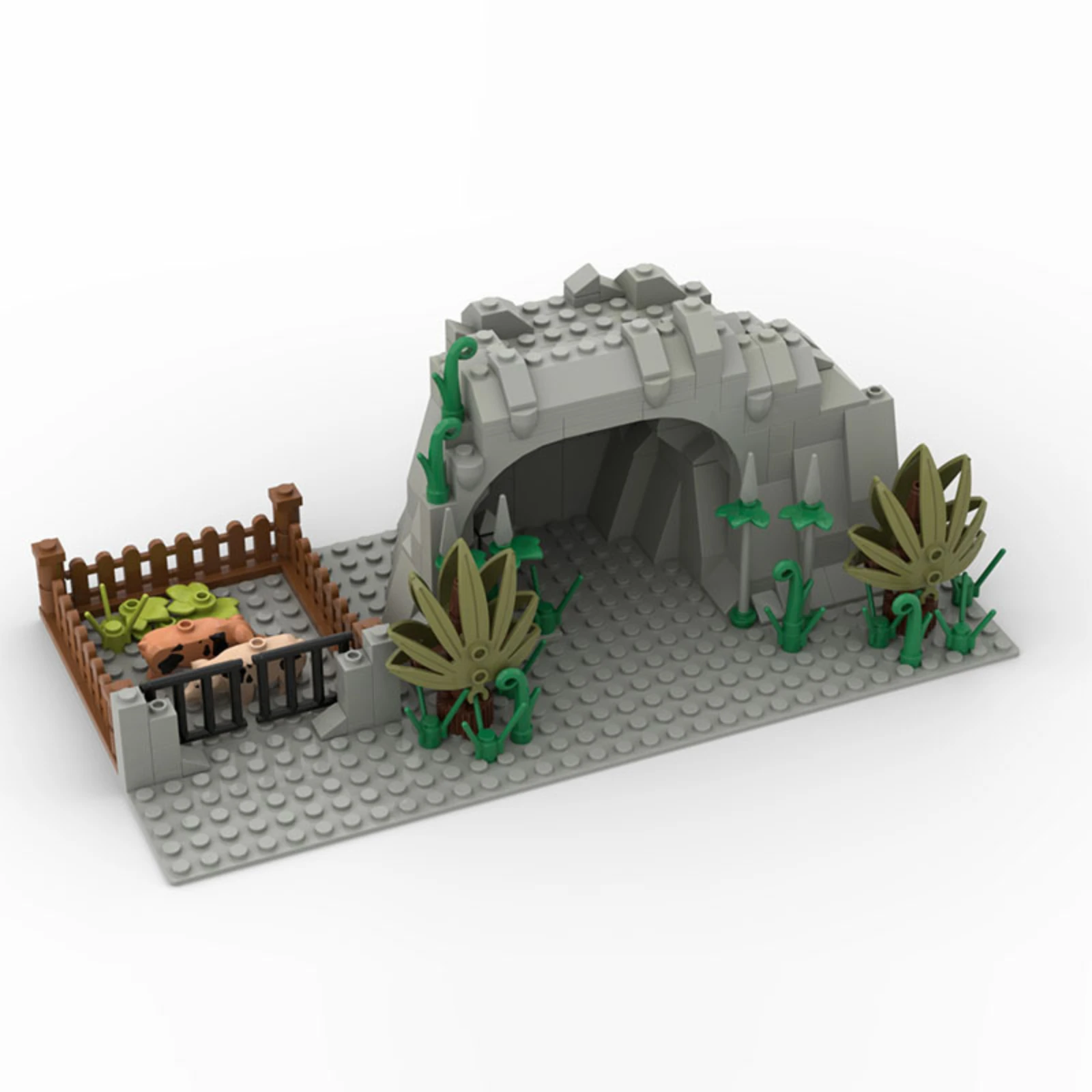 

283 шт. этническая пещера DIY сцена строительный комплект горная верхняя пещера мелкие блоки частиц креативный пейзажный дисплей