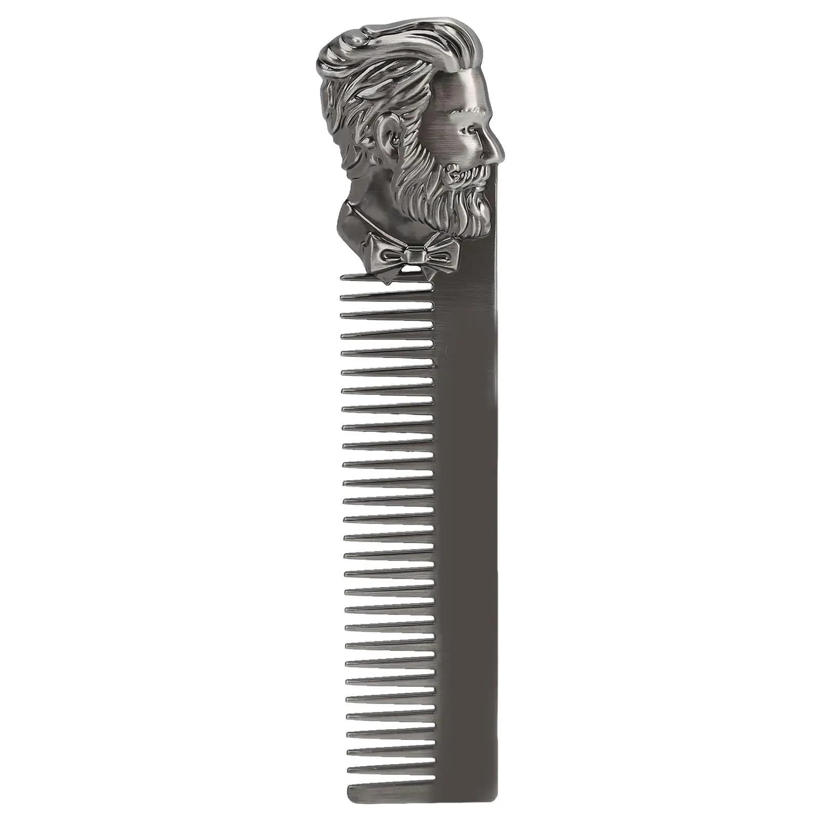 Portable 3D Engraved Vintage Beard Comb for hair Salon & Home - Zinc Alloy Oil for hair & Beard Styling Tool