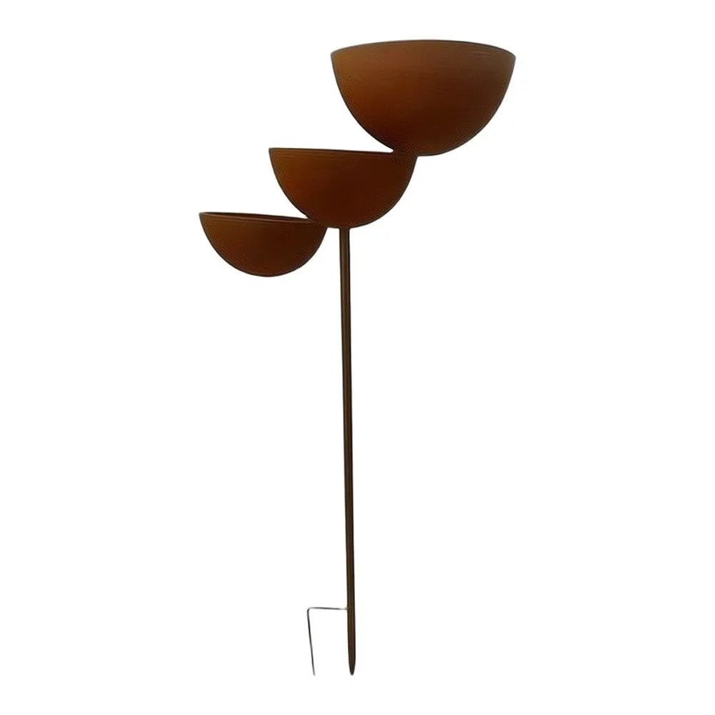 Metal Bird Watering Station Catcher Stake Bath Station Three Tiered Catcher Bath Pollinator Station Metal Bird