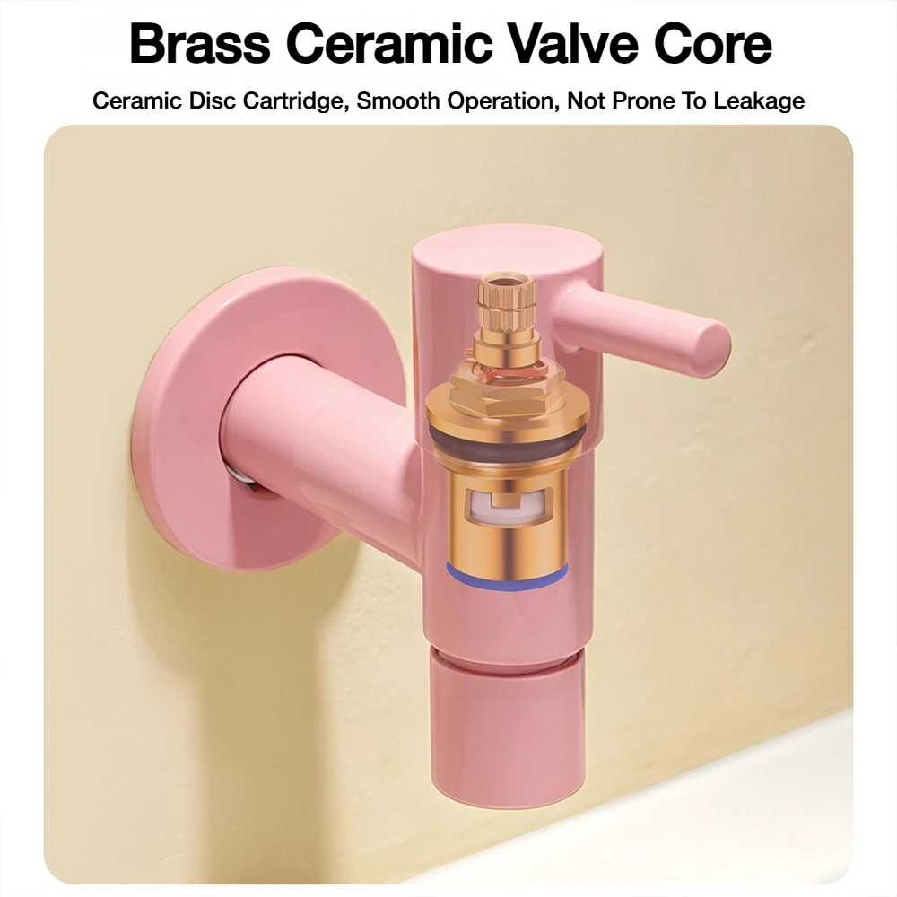 Dopamine Colorful Garden Faucet Outdoor 304 Stainless Steel Wall Mounted Garden Bibcock Bathroom Corner Washing Machine Faucet