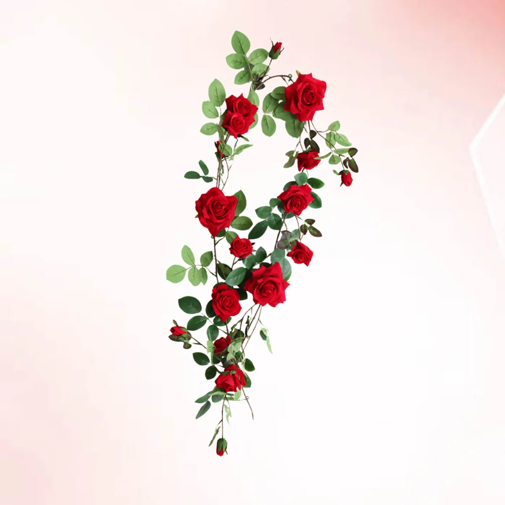 

Artificial Rose Vines Emulational Plastic Flower Cane Red Size S Home Garden Wedding Festival Decoration Simulation Plant Rattan