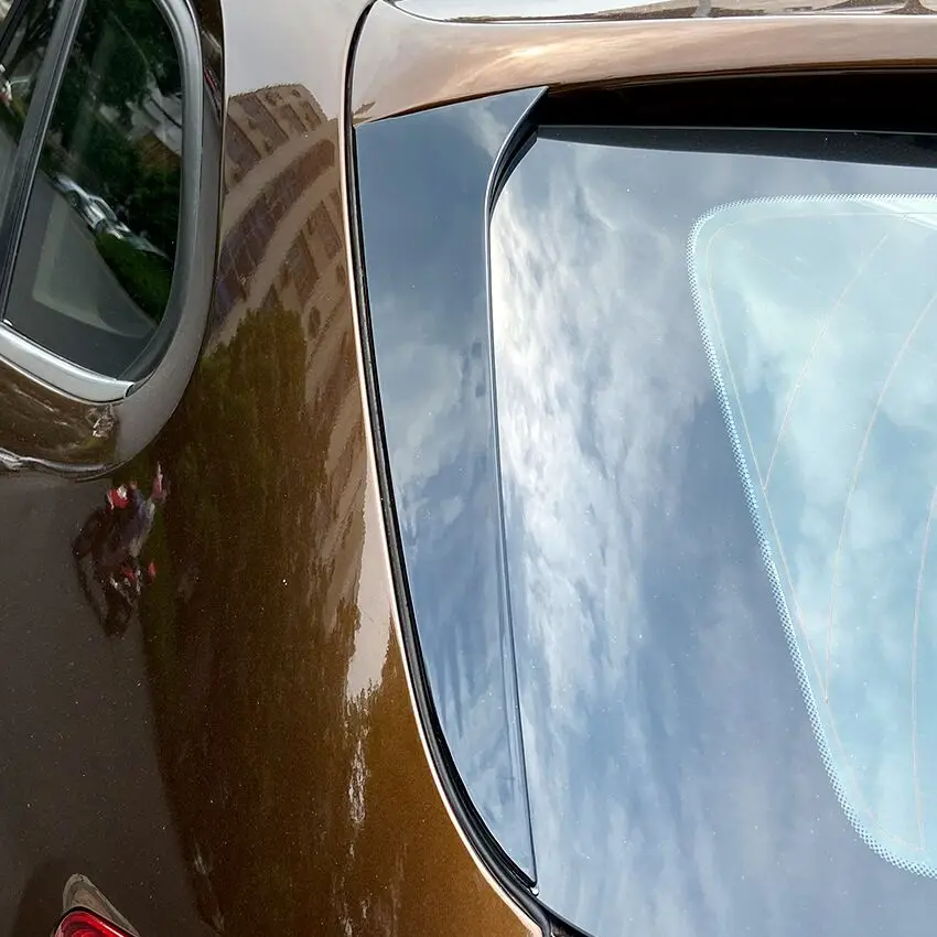 Car Rear Window Side Spoiler Canard Splitter Trim For BMW X1 E84 2009 2010 2011 2012 2013 2014 2015 Glossy Black ABS