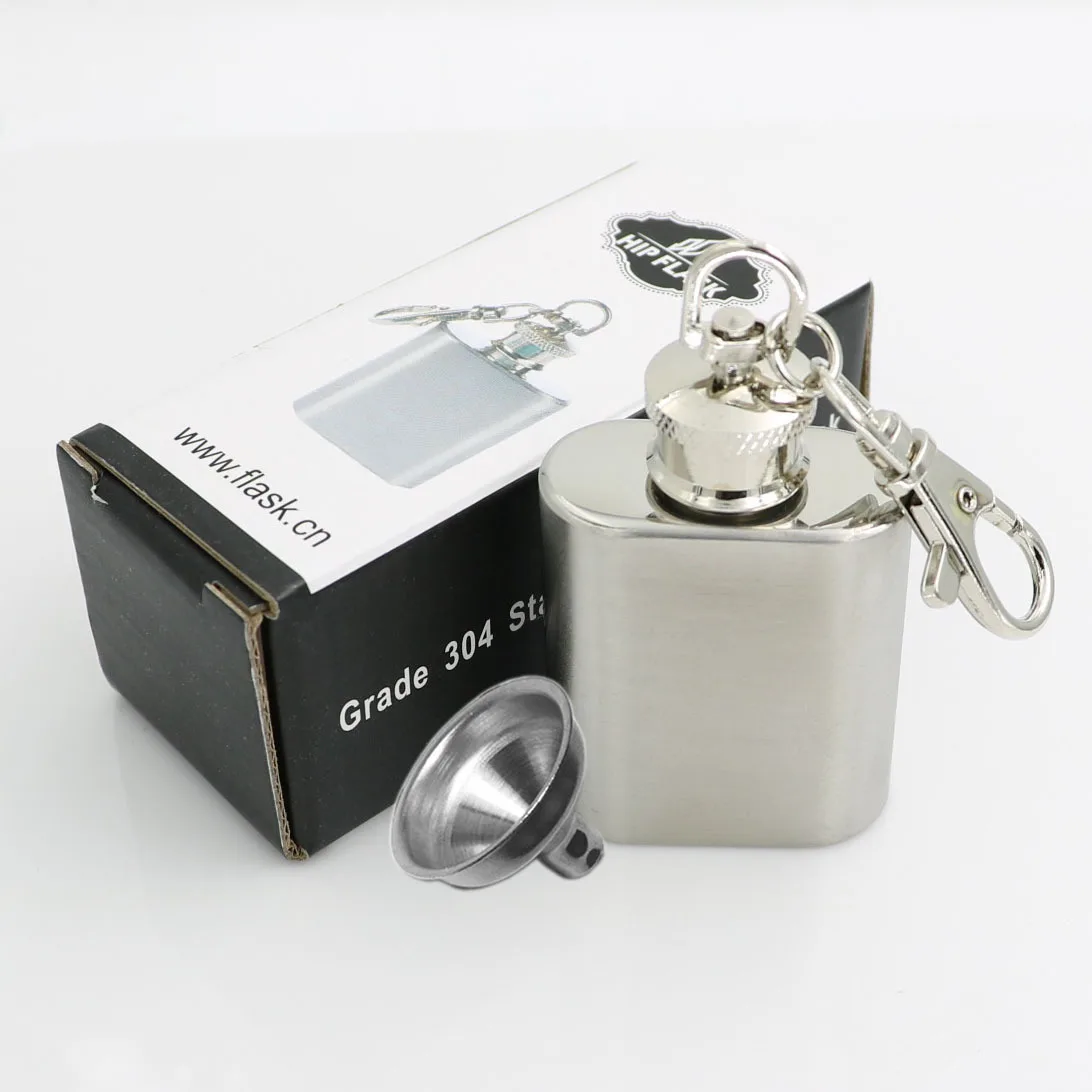 snuff keychain Stainless Steel Mini Bottle with Key Chain Portable Party Outdoor Wine Bottle with Key Chain Oval Snuff Bottle