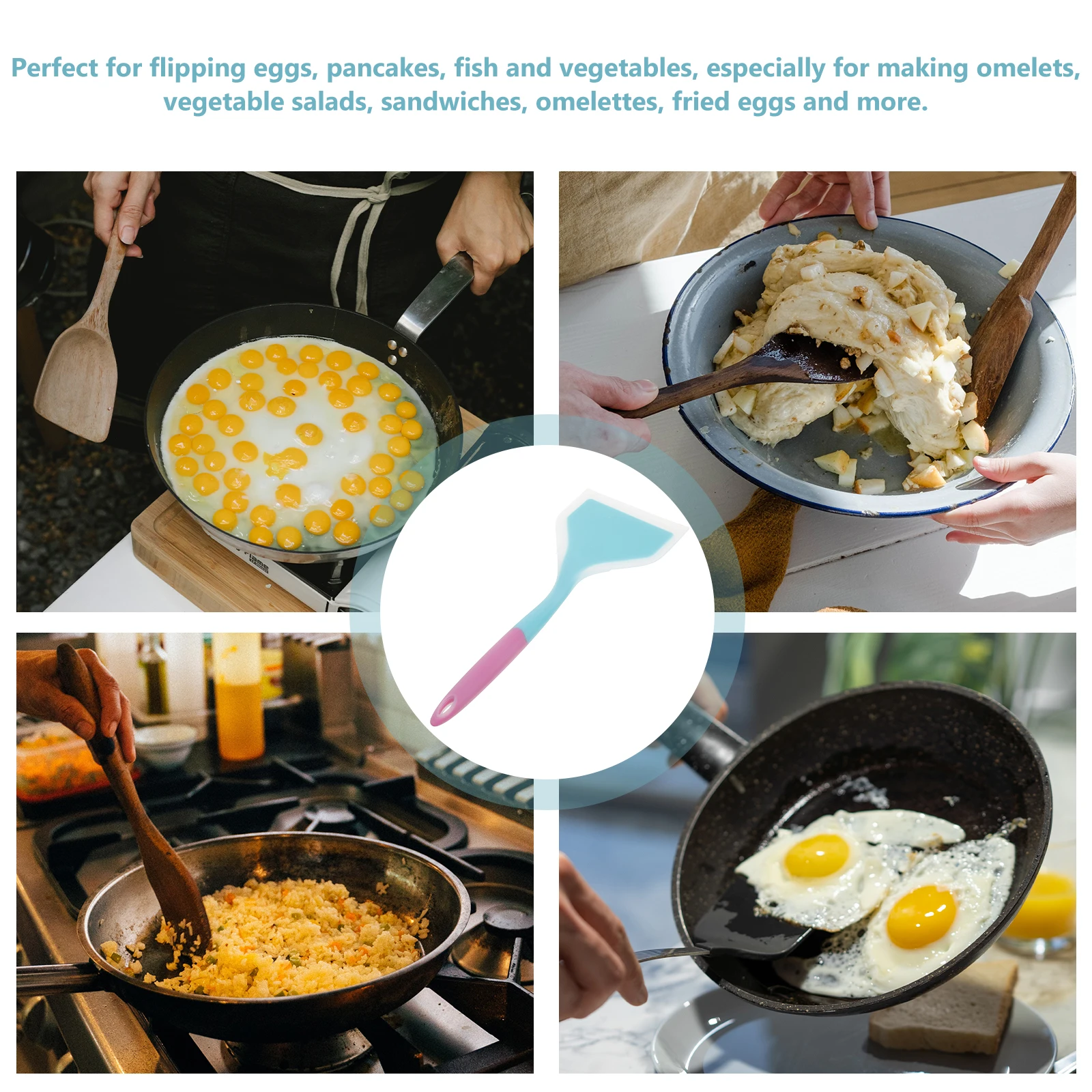 

Large Silicone Non stick Cooking Multifunction Portable Heat Resistant Reusable Kitchen Large Pot Spatula Tool Wok Pan