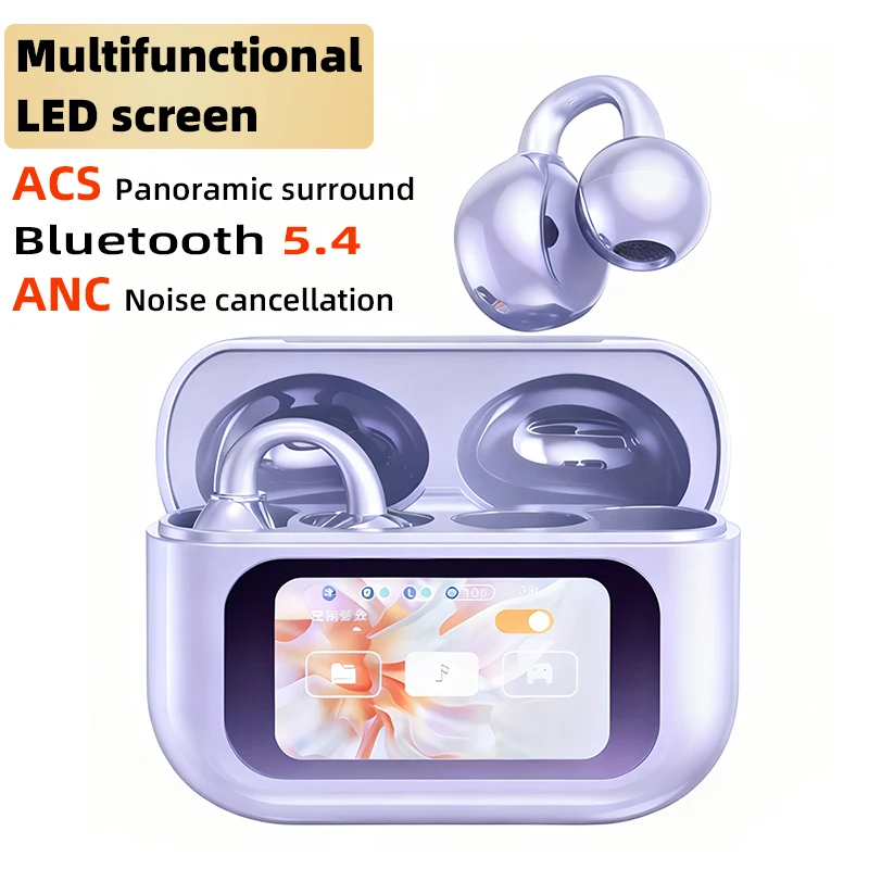 Fones de ouvido bluetooth verdadeiros fones de ouvido sem fio tela colorida led com caso de carregamento sem fio à prova dwaterproof água fones de ouvido com microfone