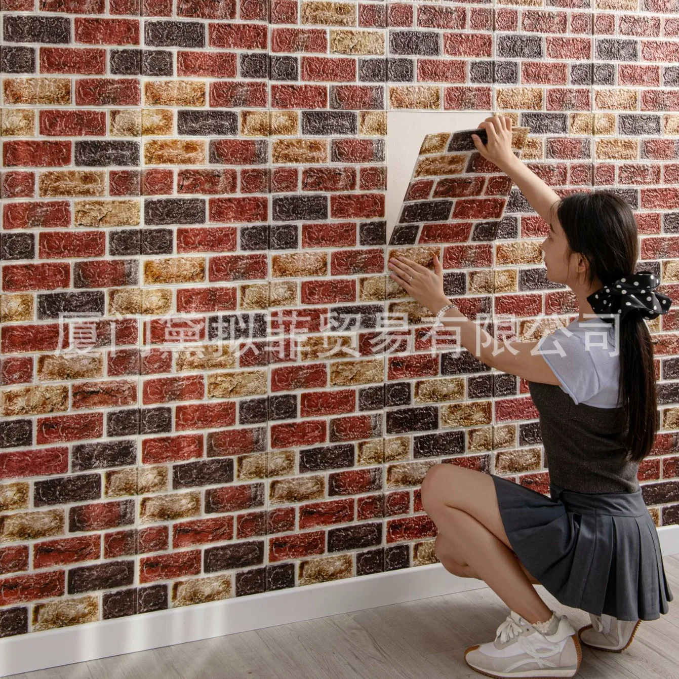 10pcs 30X42CM Self-Adhesive 3D Wall Tiles - 5MM Thick Waterproof Brick Pattern, Easy DIY for Cabinet, Countertop, Home Upgrades