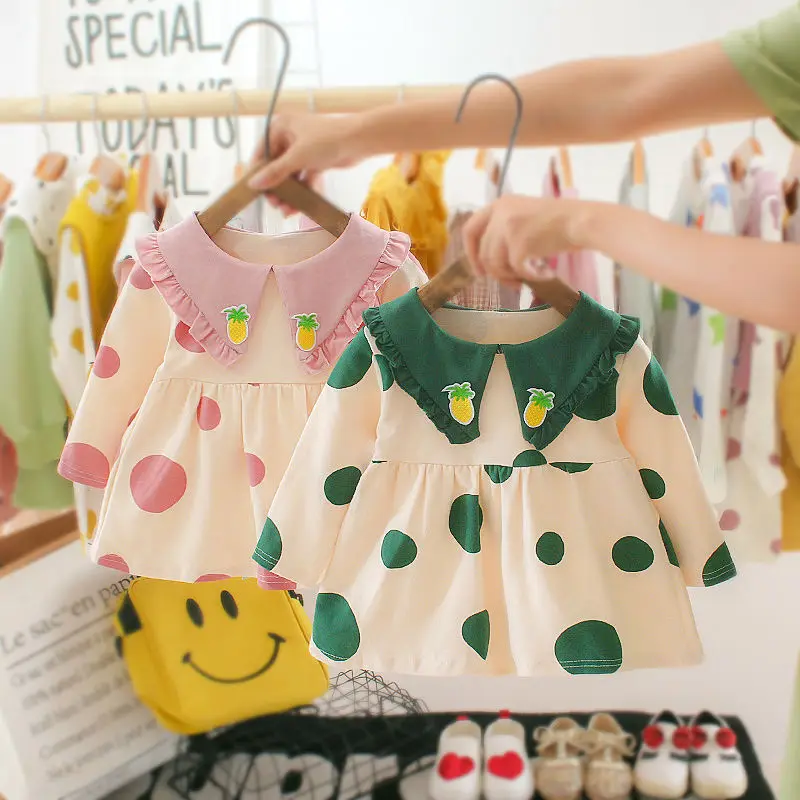 New Born Baby Girls Dress 2023 Spring Clothes Long Sleeve Floral Dresses for 2 Year Baby Birthday Girls Clothing Outfit Dress