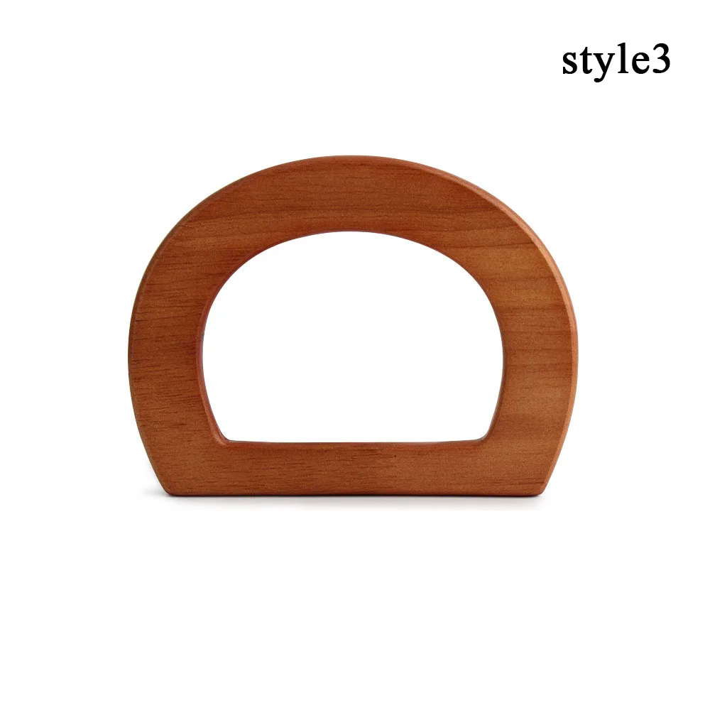 D Shape Round Bamboo Wood Resin Bag Handle For Handcrafted Handbag Purse Frame DIY Woven Bag Accessories Fashion Bag Handles