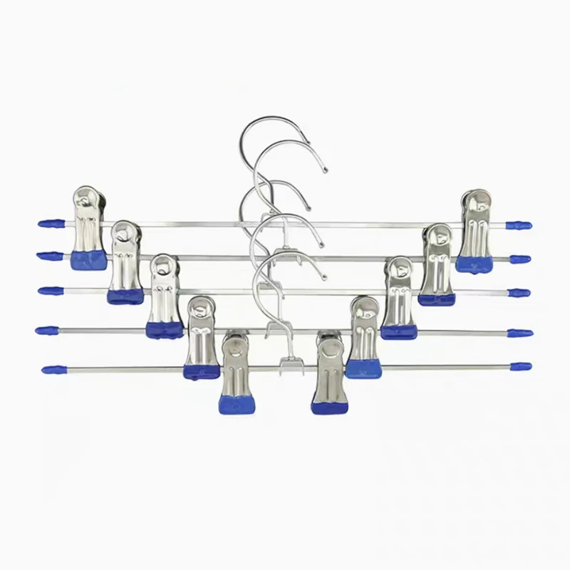 5/10 قطعة رفوف السراويل المعدنية أسود/أزرق مقاوم للرياح متعددة الأغراض تنورة رفوف الملابس تجفيف السراويل خزانة كليب المضادة للانزلاق TMZ #4