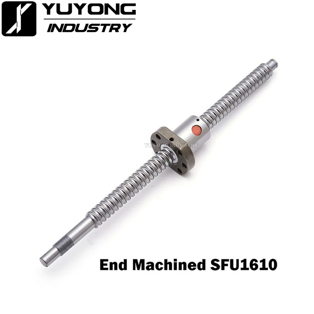 SFU1610 Ball Screw Rod 1000-1550mm C7 Roller High Speed Quiet Transmission Ballscrew With Single Ball Nut CNC Machine Parts