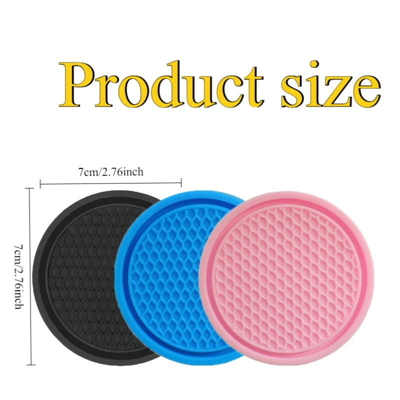 2pc car cup holder anti-slip mat, creative mesh honeycomb design, car coaster universal for most cup car interior accessories