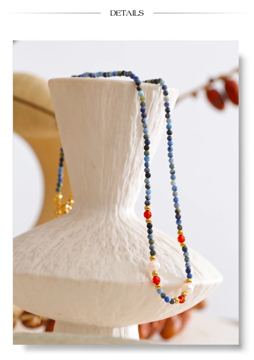 Yhpup 2026 Halskette aus Natursteinperlen, handgefertigt, für Damen, hochwertig, trendig, exquisiter Schmuck, Geschenk – Detail 7