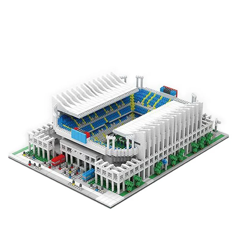 Décennie s de construction d'architecture de renommée mondiale pour enfants, terrain de football du Portugal, modèle de brique de stade 3D, mini jouet, YZ064