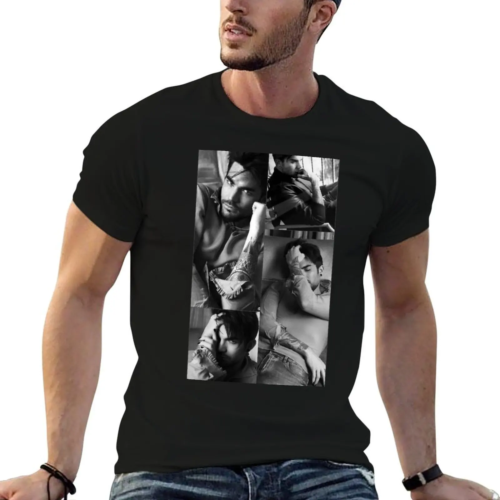 

Adam luxury quality shirt high t B&W t shirts T-Shirt man casual brand man Lambert
