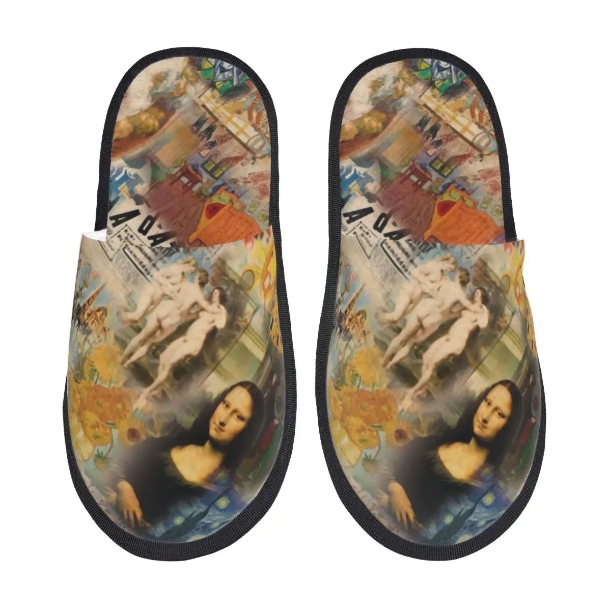 

Custom Van Gogh History Of Art Guest Slippers for Bedroom Women Da Vinci Mona Lisa Picasso Painting House Slipper