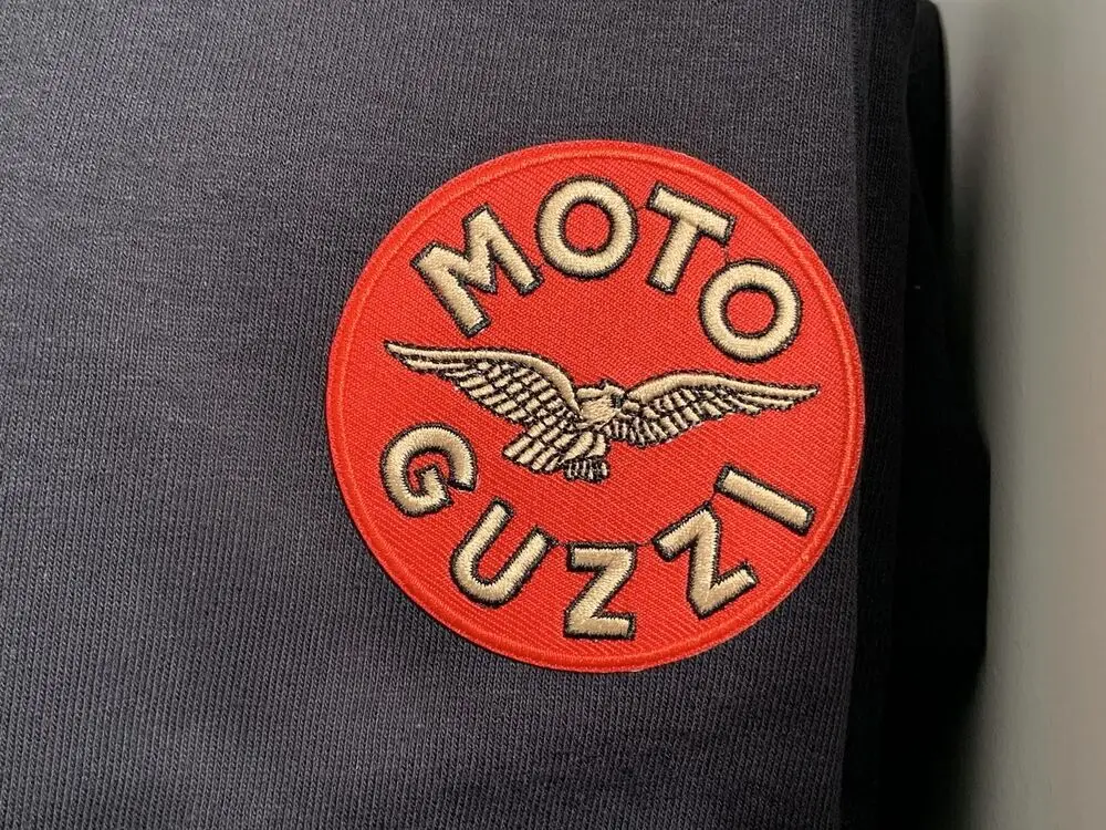 Mens Moto Guzzi Embroidered Patch T Shirt Motorcycle T Shirt Biker Gift